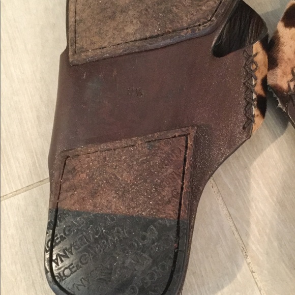 🆕 D&G leopard print leather sandals .. - Picture 4 of 5